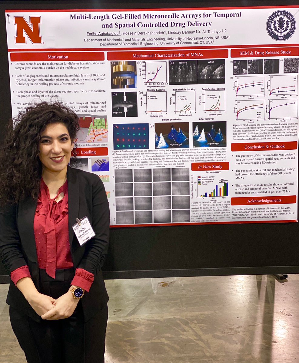 lab_limb's tweet image. Fariba Aghabaglou, Ph.D. Candidate of LIMB presenting her research on Temporal&amp;amp;Spatial drug delivery for wound healing.#BMES2019 @FaribaAghabaglu