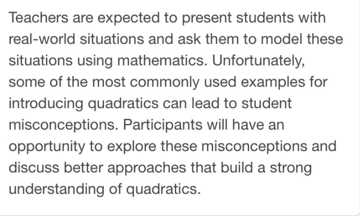 AlgebraNationFL's tweet image. Quadratic Modeling in River Terrace 2 with Amy and Darnell! Come join us! #FCTM2019 #alg1chat #AlgebraNation