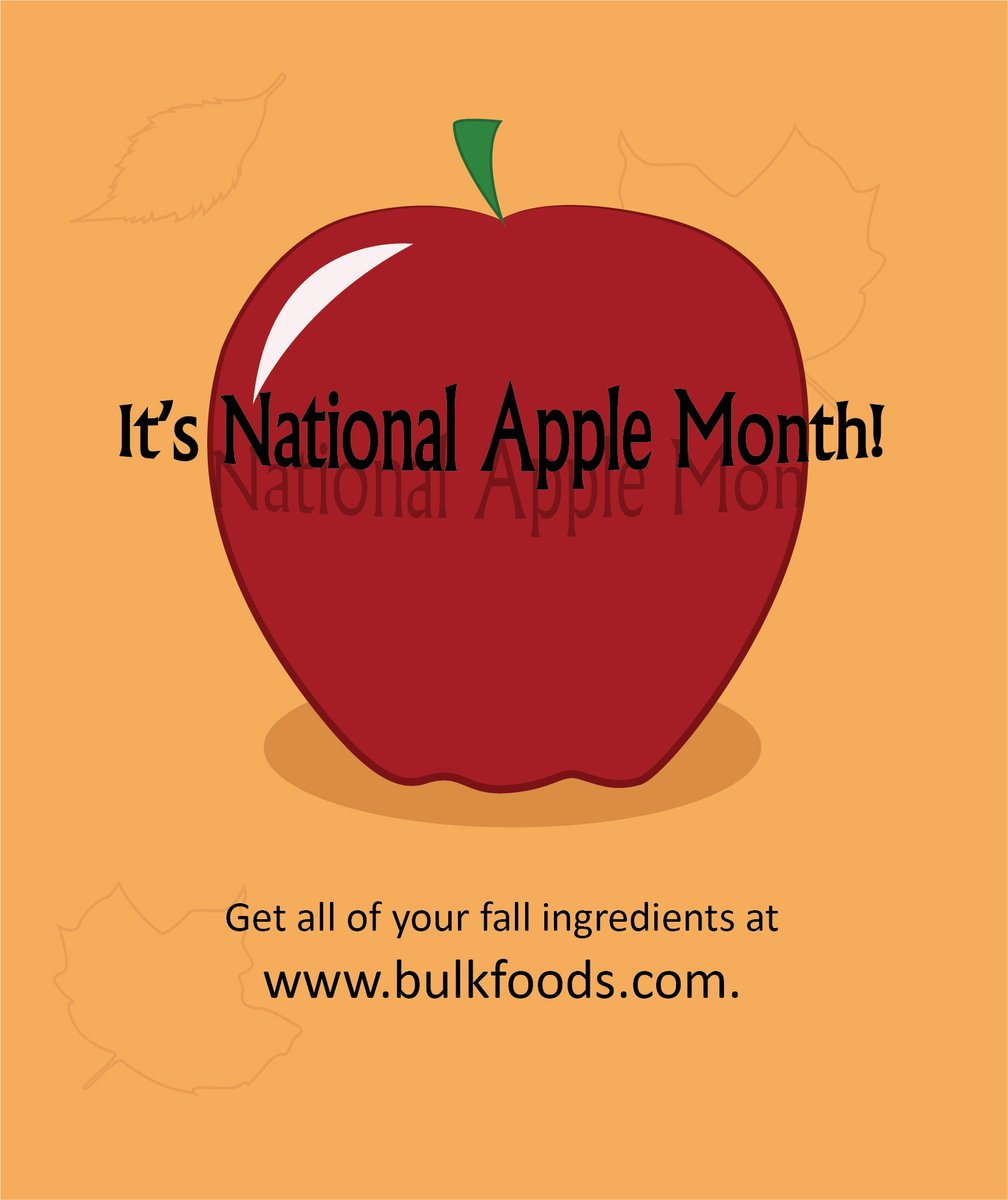 BulkfoodsCom's tweet photo. Did you know that October is National Apple Month? It only makes sense, being the time of year for apple pies and hot apple cider! Bulk foods has a variety of apple products for your needs including dried apples, spices, and candies!
#apples #october #bulkfoods https://t.co/zwKwaf8uxj
