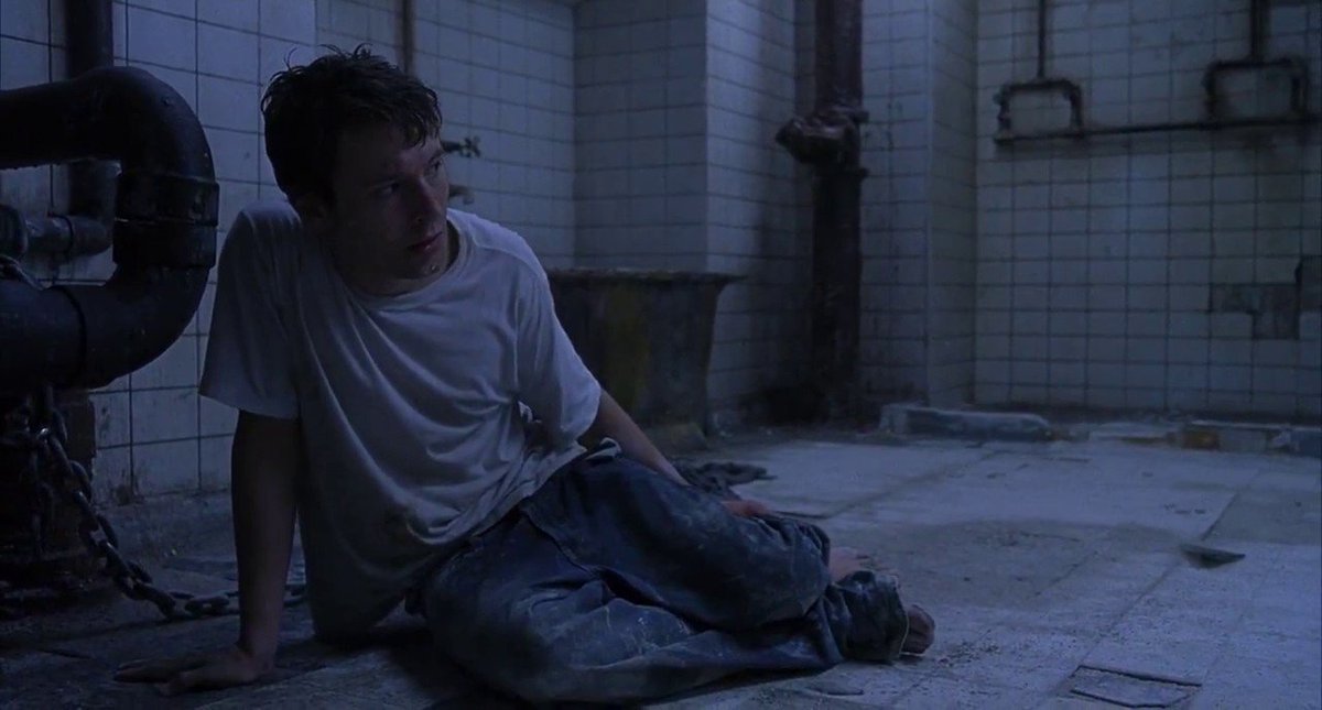 SAW (2004) dir. James Wanmystery/crime // two men wake up trapped in a room, & are forced to make extreme choices to try to survive a sadistic serial killer's attempts to teach them the value of life—all while trying to figure out the connections that brought them there.