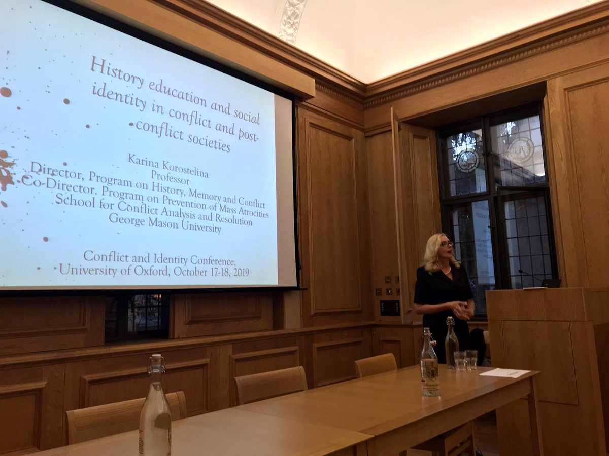 Centre's Prof Foster was 'honoured to close out the first day of the <a href="/UniofOxford/">University of Oxford</a> conflict &amp; identity conference with Karina Korostelina. A remarkable day involving participants from all over the world'. <a href="/IdConflictEdu/">Conflict and Identity in history education</a>