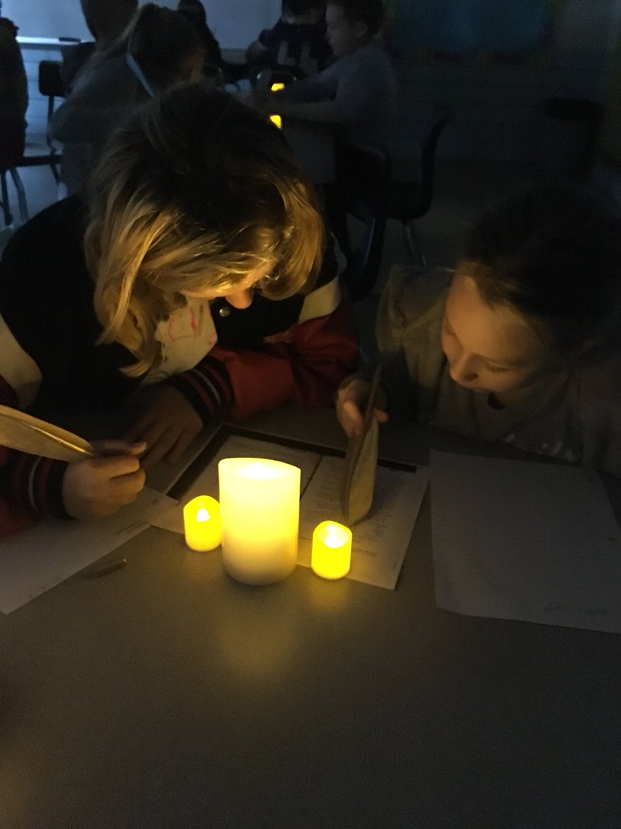 Bluey5thGrade's tweet photo. Math from the past using textbooks from the 1800’s, candlelight and quill pens @Tcsferguson @williamsroom23 https://t.co/7rP2Kda796