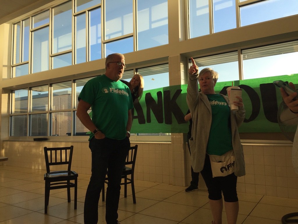 Today, over 200 volunteers 
are at Thomas Jefferson HS in Dallas, Texas making sure our campus looks excellent for our incredible students! They will be so excited on Monday to see the upgrades!! #Fidelitycares2019 #PPBDI