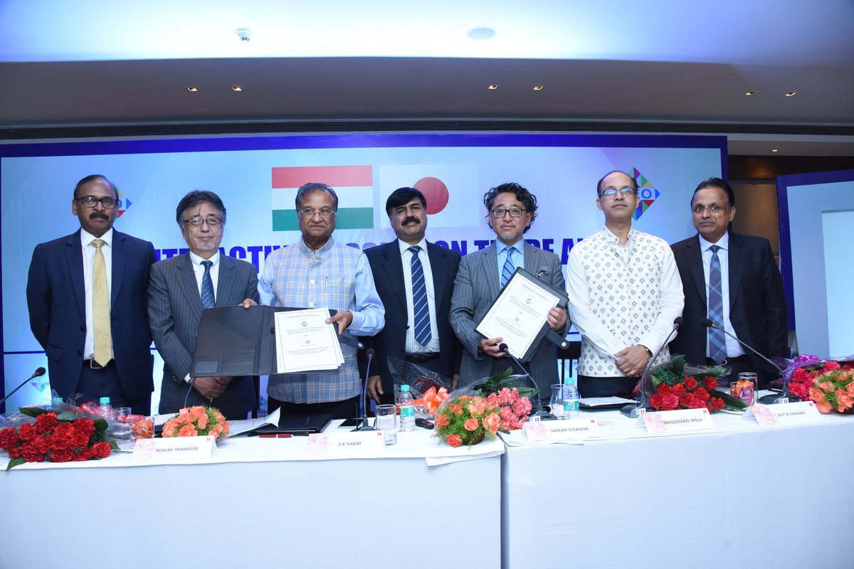 FieoHq's tweet photo. FIEO signed an MoU with #Japan-#India Industry Promotion Association (#JIIPA), a Tokyo based NPO affiliated to Tokyo Metropolitan Government, to promote trade between India & Japan. The MoU shall pave the way for greater cooperation & interaction between two premier institutions. https://t.co/a4tCk3vqxW
