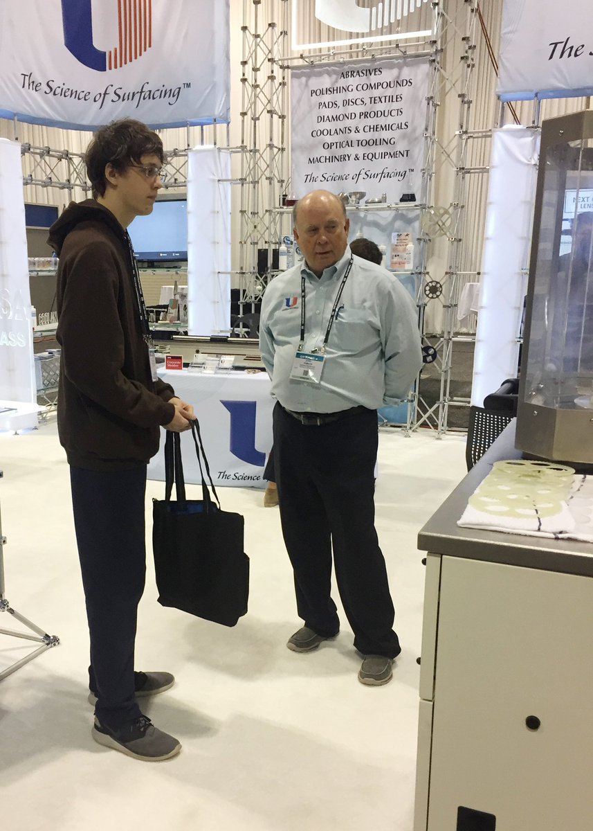 HiltonCSD's tweet photo. 9 Intro to Optical Technology students attended #OptiFab, the largest conference for the #Optics Industry in N. America. The conference, held at Rochester Riverside Convention Center on 10/15-17, gave the students a chance to network w/industry reps. https://t.co/eS8zZyaVjM https://t.co/FMT4mPkZdl