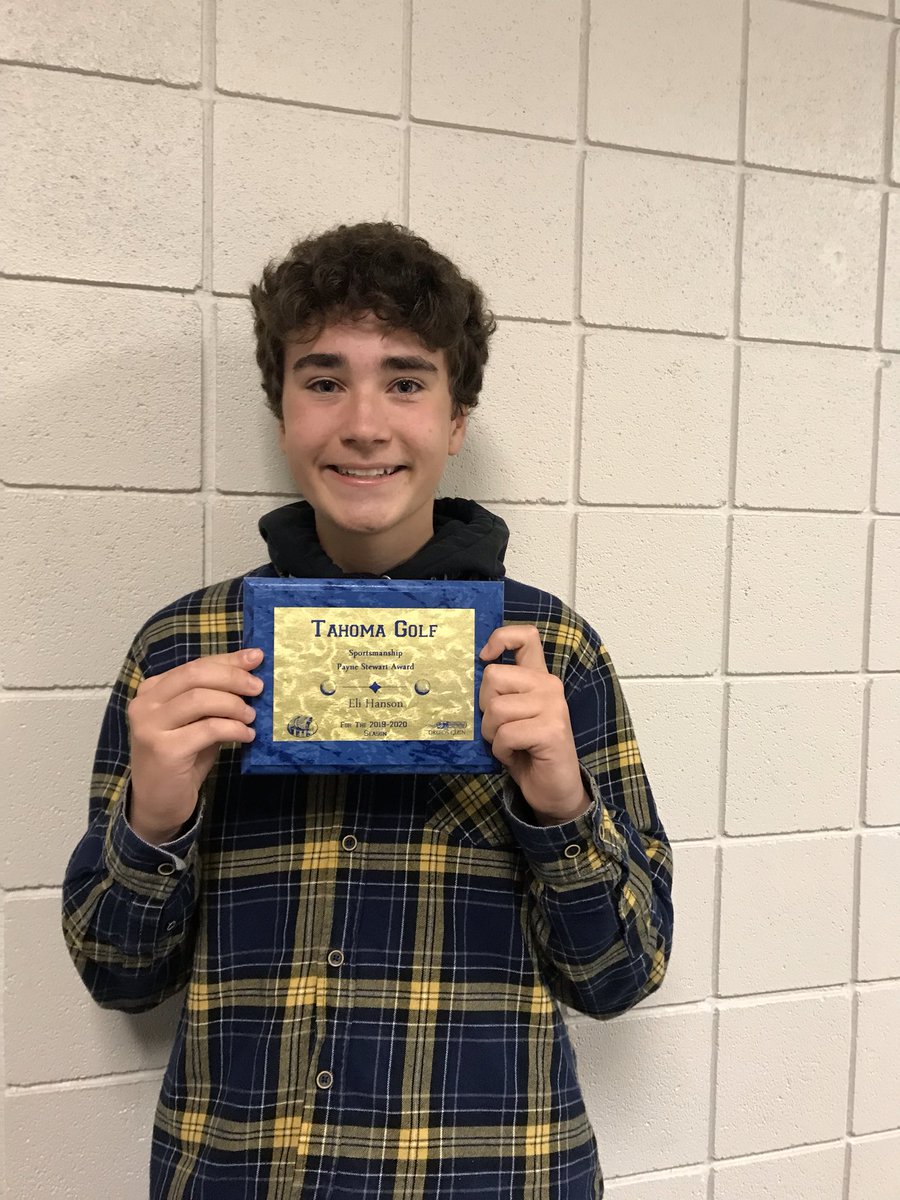 Congrats Eli Hanson Payne Stewart Sportsmanship Award <a href="/TahomaHSGolf/">Tahoma HS Golf</a> #GoBears