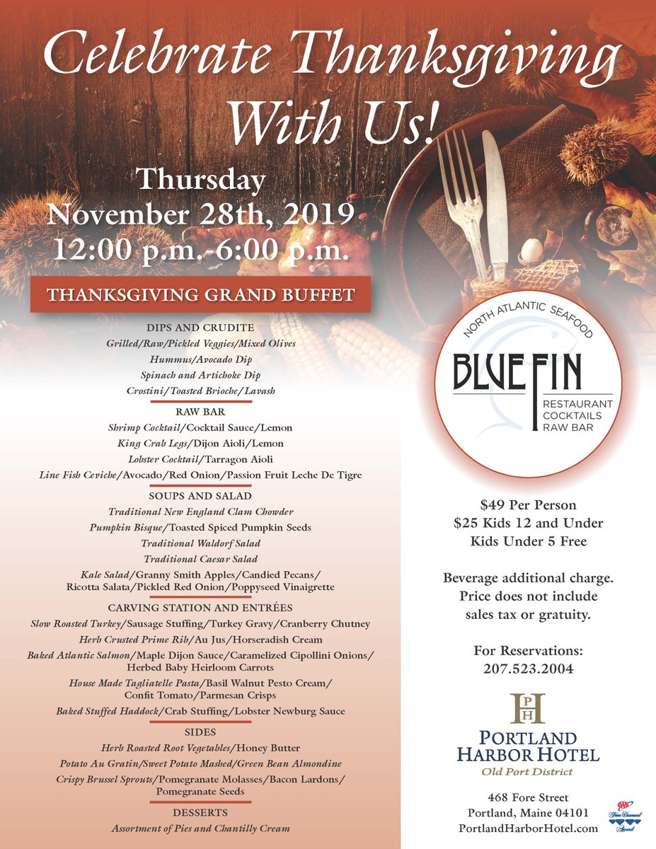 BlueFinPortland's tweet image. Celebrate Thanksgiving with Us!