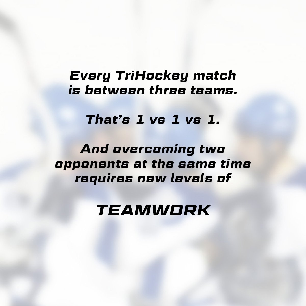trihockeysports's tweet photo. "Every TriHockey match is between three teams.
That’s 1 vs 1 vs 1.
And overcoming two opponents at the same time requires new levels of
TEAMWORK"
#trihockey #innovatehockey #hockey #teamwork #sports #threeteams https://t.co/mora4fwLOc