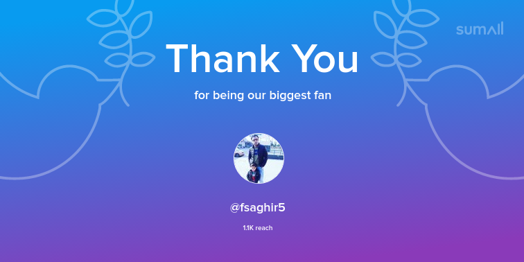 Our biggest fans this week: fsaghir5. Thank you! via sumall.com/thankyou?utm_s…