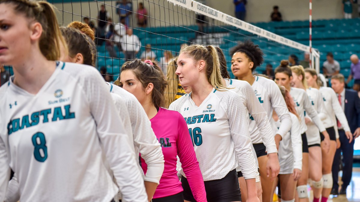 CCUChanticleers's tweet photo. Best of luck to the @CoastalVball team this evening against @AppStateVB. The #Chants and #Mountaineers will play for the second time this week at 6:30 p.m. in #Boone.

#dig #gofor8 https://t.co/tF2mlyL1Sy