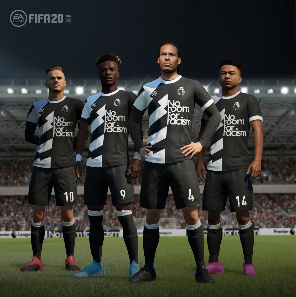There's #NoRoomForRacism in football. @premierleague

The kits will be available in #FIFA20 soon.