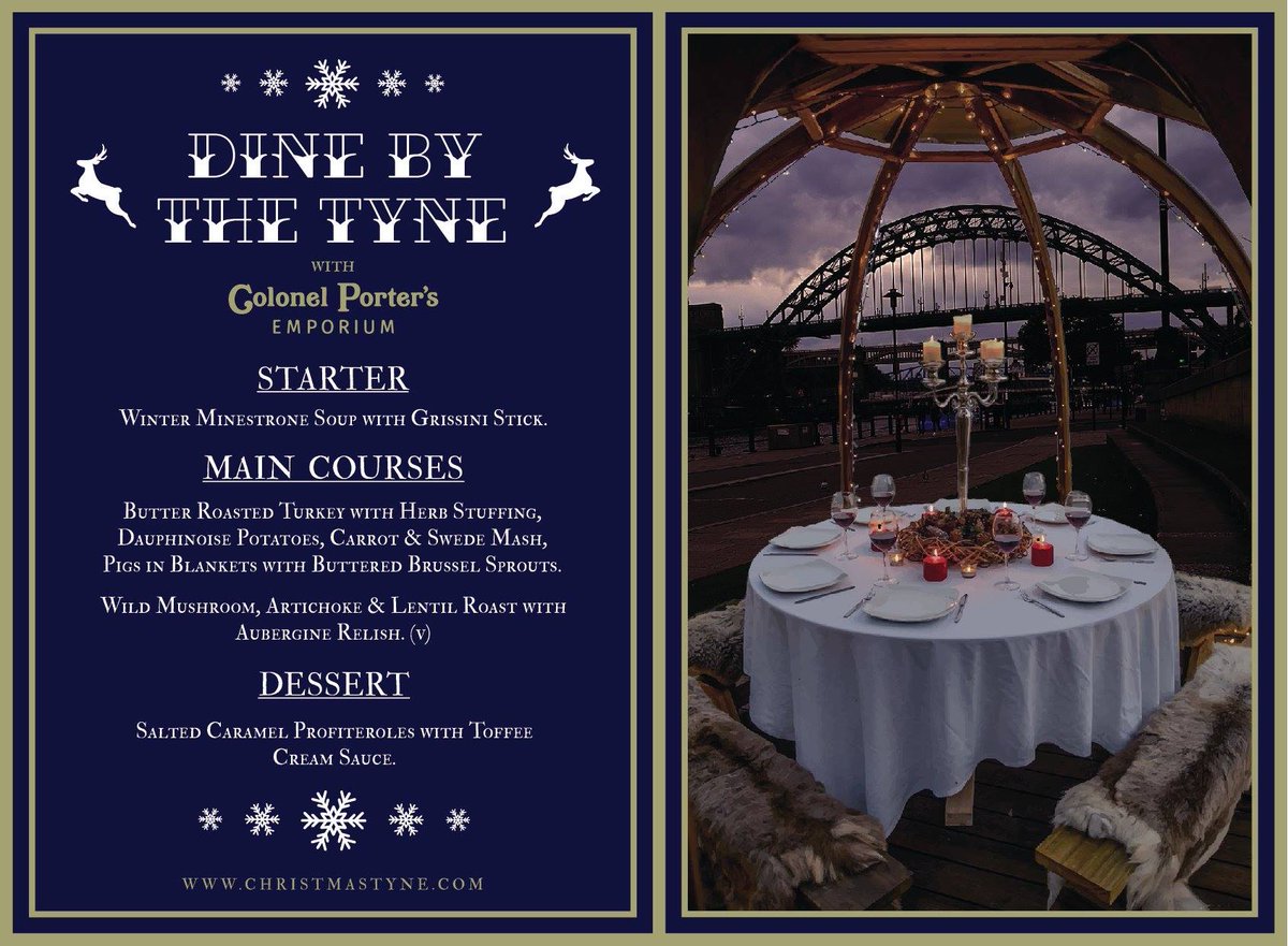 Dine By The Tyne bring their BRAND NEW HAND MADE IGLOOS to Newcastle's Quayside! Reservations open now, be quick this will sell out!
🎅🏻 &gt; christmastynencl.co.uk