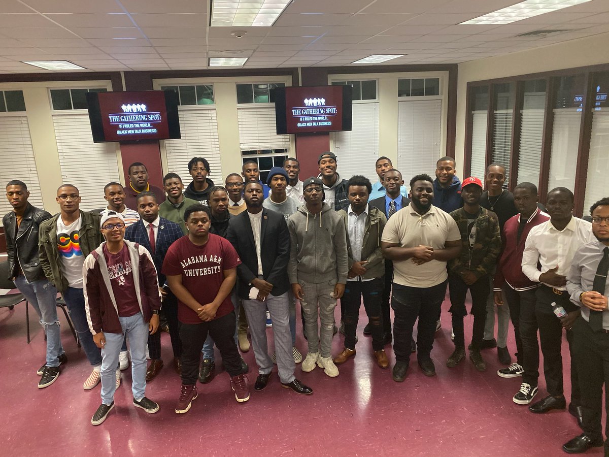 AAMUC100's tweet photo. #SWIPE Thanks again to all the men who can out to #TheGatheringSpot | Also Thank you @iamcalebf & Semaj Collins for having Collegiate 100 apart! We look forward to part 3 soon #RealMenGivingRealTime #Collegiate100 #C100 #AAMU #AAMU20 #AAMU21 #AAMU22 #aamu23 https://t.co/QvgNFDVPbM