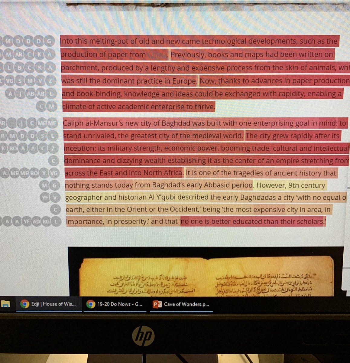 MissAWorldHist's tweet photo. Absolutely loving my first experience using @EdjiNotes The heat map is great - I love seeing what similarities and differences my students are making with their annotations #WHAP #WHAPRams #Edji https://t.co/2upqPxsfVY