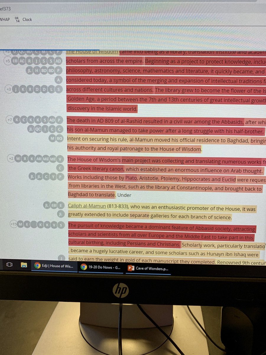 MissAWorldHist's tweet photo. Absolutely loving my first experience using @EdjiNotes The heat map is great - I love seeing what similarities and differences my students are making with their annotations #WHAP #WHAPRams #Edji https://t.co/2upqPxsfVY