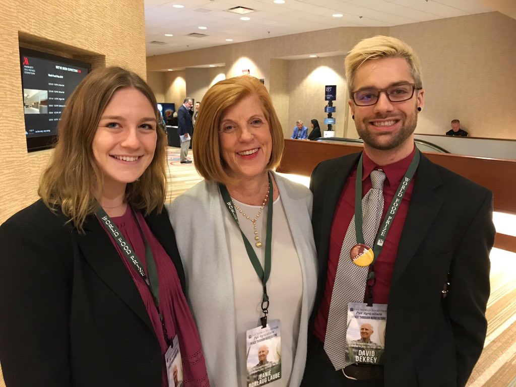 Great meeting and chatting with Jeanie Borlaug at the World Food Prize! #FoodPrize19