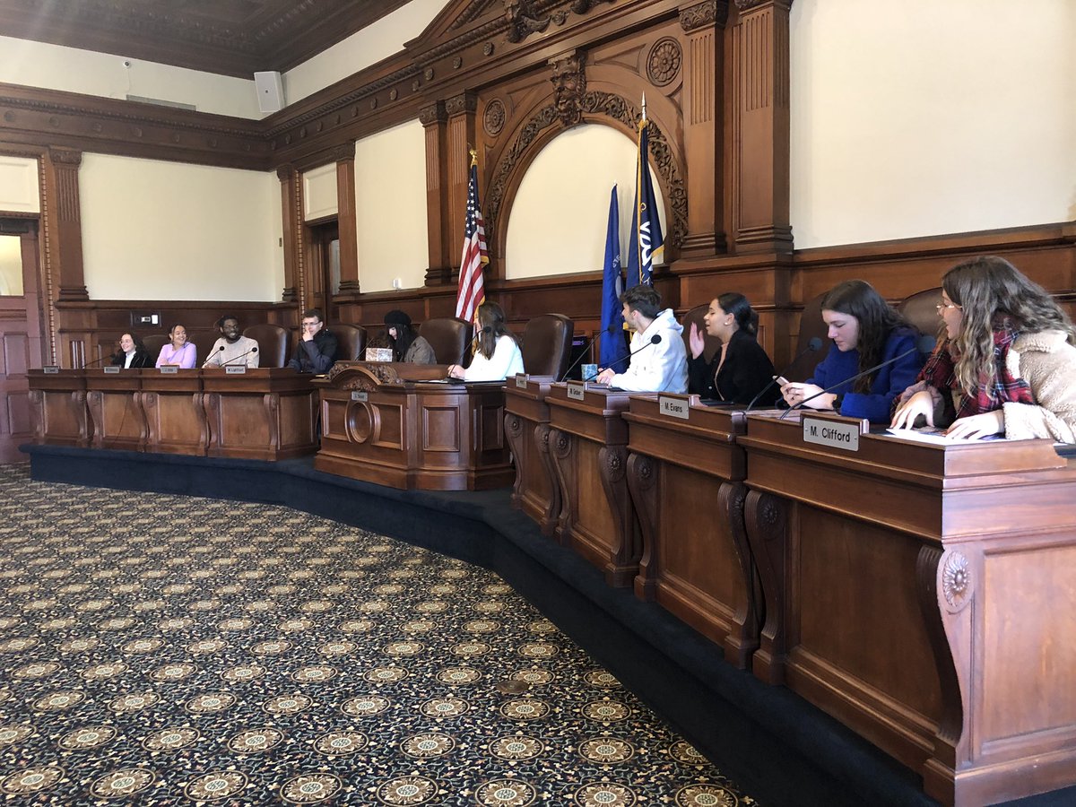 ISCORnews's tweet image. Who are these new faces on @CityRochesterNY City Council? @BrequignyLycee high school students from our French sister city, #Rennes, are seeing what it’s like to be Council members today. Topics of discussion—inclusion and the environment.