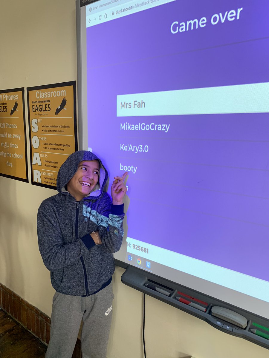 CaraFah's tweet photo. Awesome and engaging day of #kahoot in 7th grade Math to review integer operations. 🏆📈💻😎 #flspride #dcsdpln #dcsdmath https://t.co/wnuPdltKkM