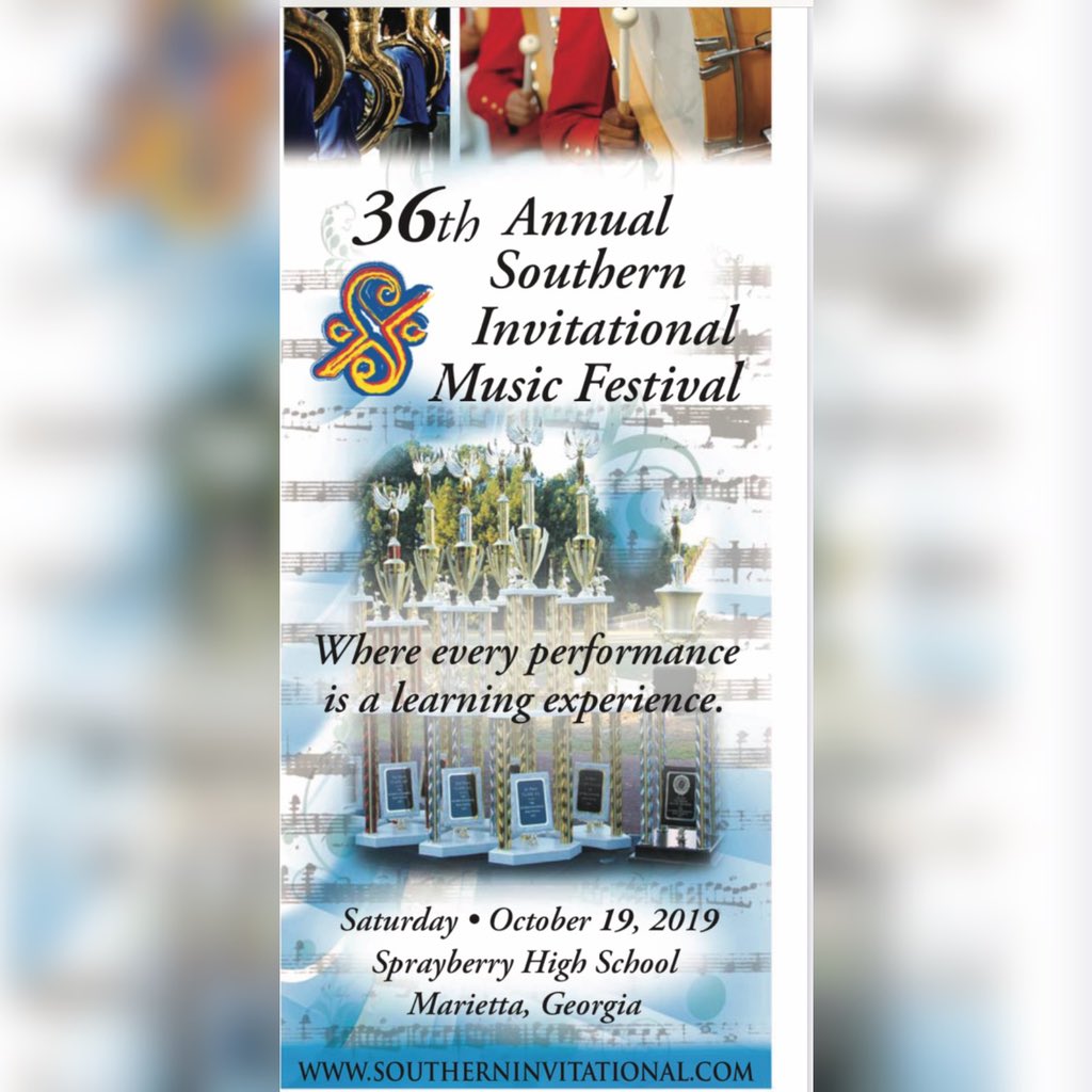 Mountain View Band Program (@bandprogram) on Twitter photo Guess where the Mtn View Black & Gold Marching Brigade will be tomorrow, Saturday, October 19? Come and support your Band! 36th Annual Southern Invitational Music Festival! Sprayberry High School <a href="/MtnViewHS/">MountainViewHS</a> <a href="/MtnViewHSTV/">The View TV at Mountain View</a> <a href="/MVHSBEARSDEN/">MTN VIEW BEARS DEN</a> <a href="/GwinnettSchools/">Gwinnett Co. Schools</a> <a href="/GwinnettDaily/">Gwinnett Daily Post</a> Guess where the Mtn View Black & Gold Marching Brigade will be tomorrow, Saturday, October 19? Come and support your Band! 36th Annual Southern Invitational Music Festival! Sprayberry High School <a href="/MtnViewHS/">MountainViewHS</a> <a href="/MtnViewHSTV/">The View TV at Mountain View</a> <a href="/MVHSBEARSDEN/">MTN VIEW BEARS DEN</a> <a href="/GwinnettSchools/">Gwinnett Co. Schools</a> <a href="/GwinnettDaily/">Gwinnett Daily Post</a>