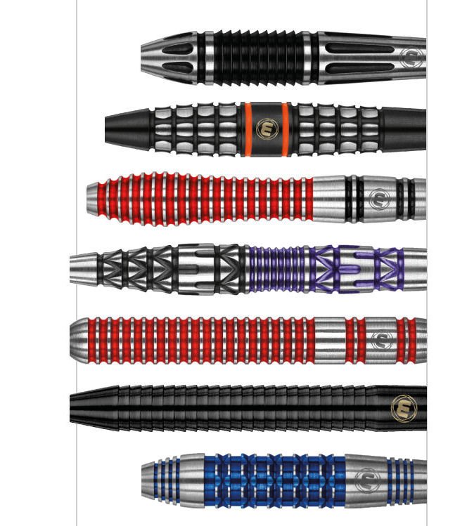 CateyeDarts's tweet image. Here are the new Winmau tungsten darts in one picture scaled as accurately as possible for a quick overview. (missed the Fordham darts)
 #WinmauLaunch #darts