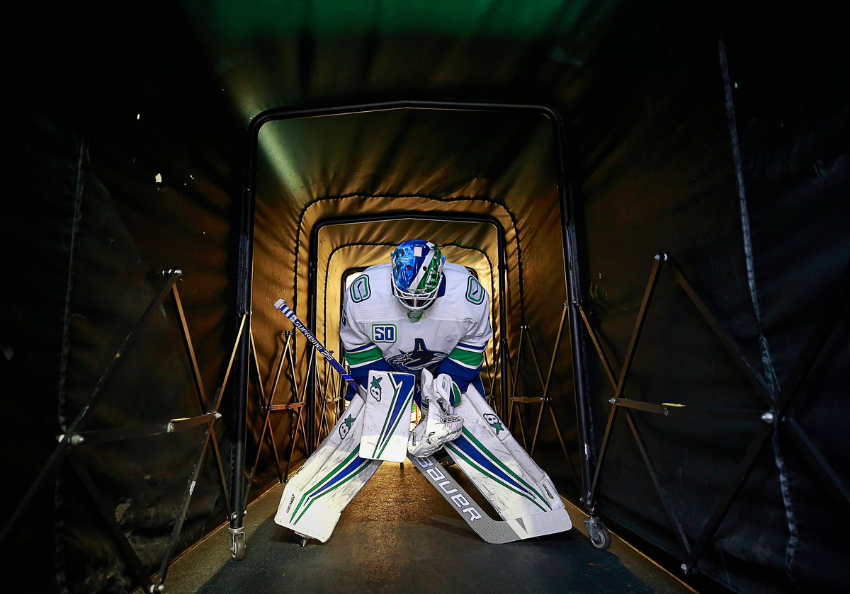 Canucks's tweet photo. Demko appreciation post - Give it up for his 40 save (including 6 in the shootout) performance in St. Louis. ❌🚨❌ https://t.co/LfcgKO6Q9q