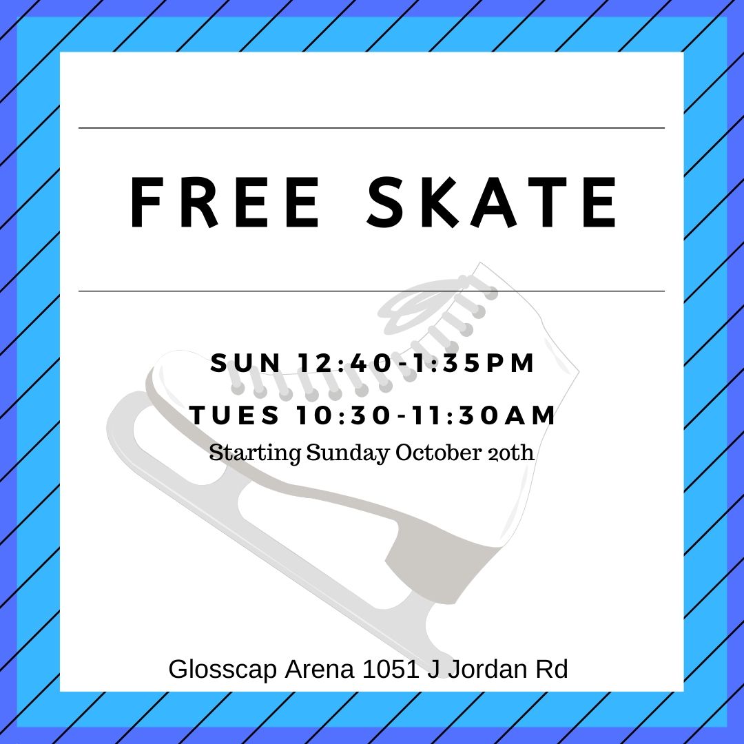 CanningRec's tweet photo. Not that we are trying to encourage winter to come but our Free Skates are starting THIS Sunday October 20th. Sundays from 12:40-1:35pm and Tuesdays from 10:30-11:30am! We have a variety of Helmets available as well as some skates! https://t.co/nuZxSunSBU