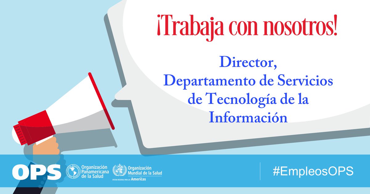 👀 Oportunidad laboral en nuestra sede regional en Washington D.C.: Estamos buscando un Director/a para nuestro Departamento de Servicios de Tecnología de la Información.

👉 +INFO e instrucciones para interesados/as: lnkd.in/dFjhbCv

#EmpleosOPS