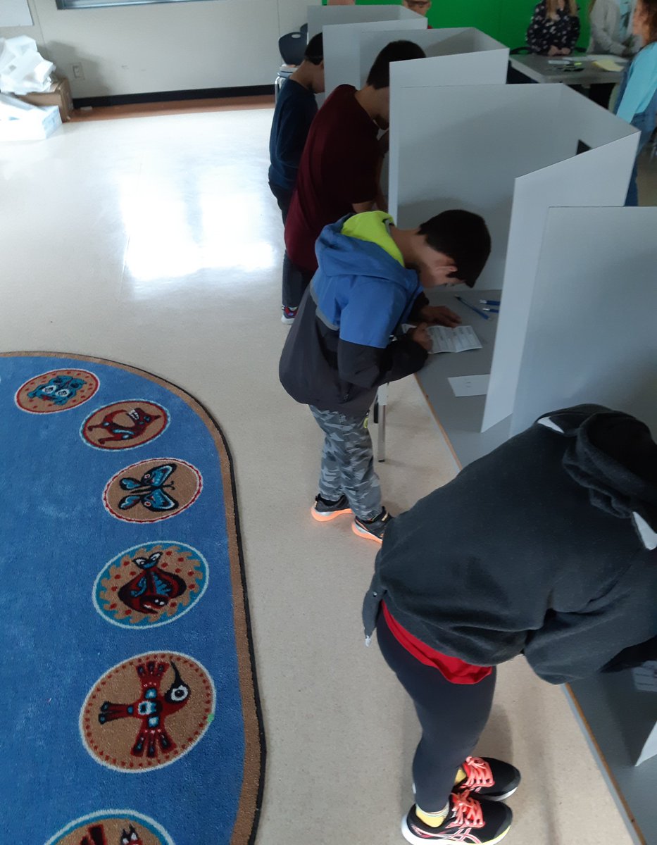 Grade five students learning by doing! #FederalElection #sd33learns #StudentVoteCanada