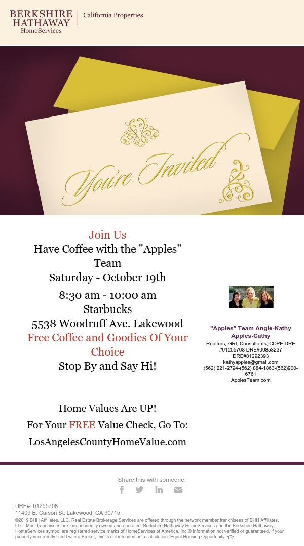 _ApplesTeam's tweet photo. Coffee & a chat time! Come and see us on the 19th October #applesteam #realestatetips #RealEstateAgents
https://t.co/Mw0yhptzUU https://t.co/LLHqhRws64