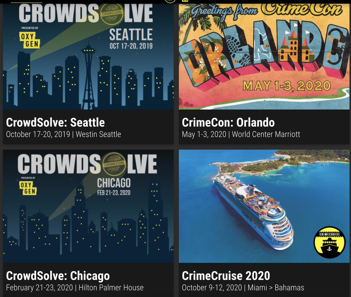 nyactor's tweet photo. Solve "Crime" Cons?!
Would you attend one... they even have CRUISES!
#CrowdCon #CrimeCon https://t.co/cLeXB11fFM