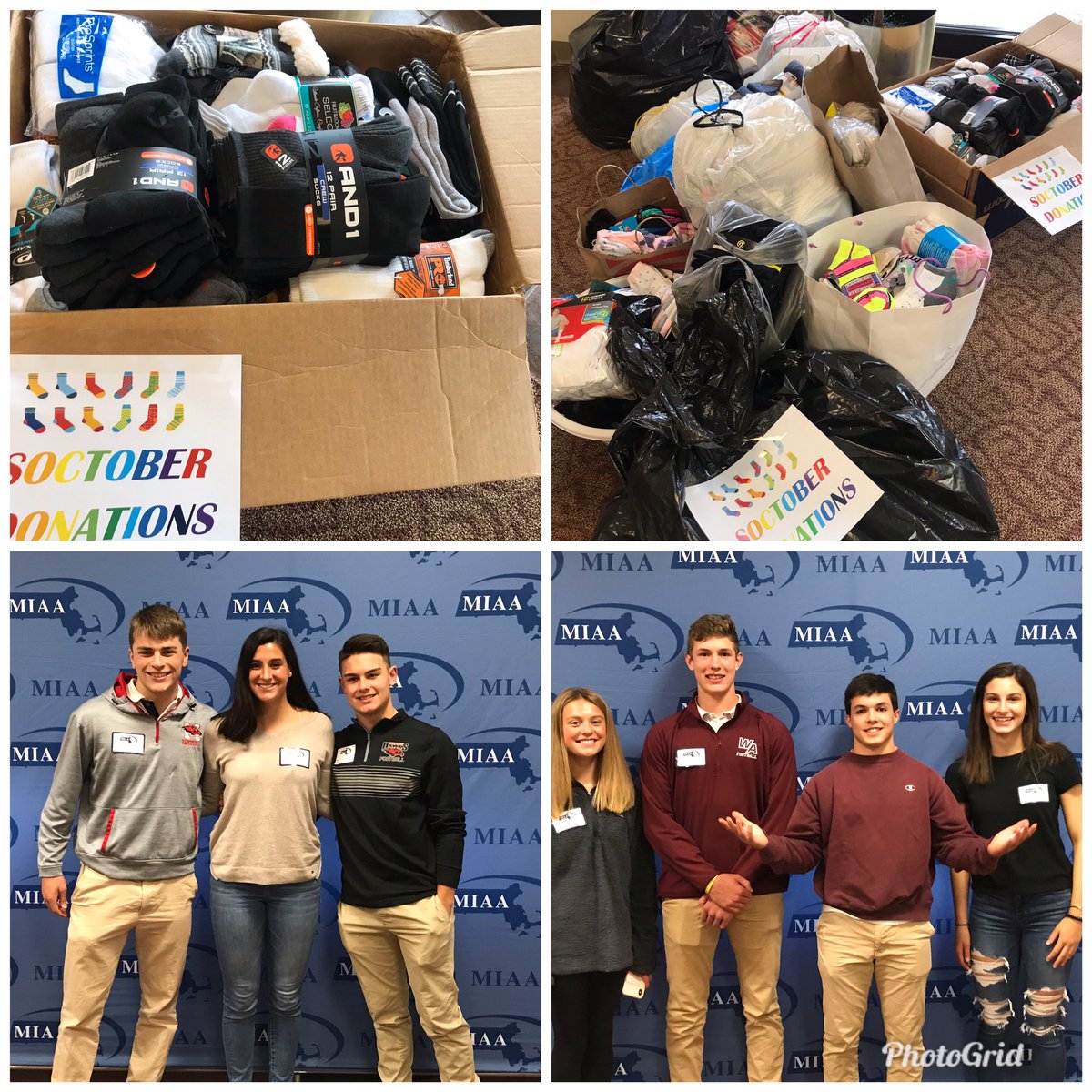 TaraBBennett11's tweet photo. 160+students, 60+ schools, 2000 pairs of socks = @MIAA033 leaders who care to give back THANK YOU! #miaa #miaaleaders #miaaserves @Napa13 @MSAA_33 @MSSADA8 @westfordacademy @WAGreyGhosts @HawkNationAD @Coach_Chaplin https://t.co/9ZeY3BZbLK