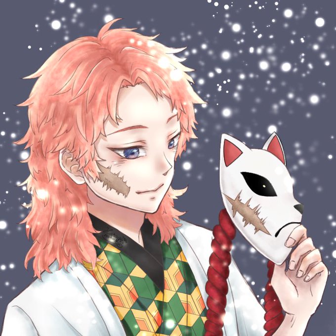 原芽なる子🍳さんがTwitterに投稿した錆兎(鬼滅の刃)のイラスト。