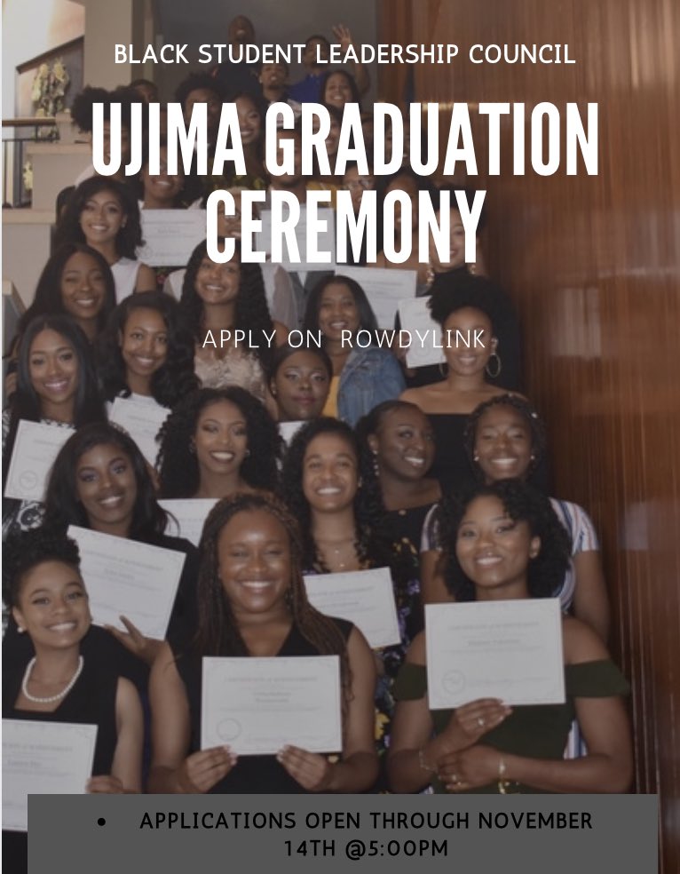 UTSABLAC's tweet photo. Attention FALL 2019 Seniors !! APPLICATIONS FOR UJIMA HAS OPENED ! Go to Rowdylink , Sign in , type in black student leadership council, click on it , scroll down to forms and youโll see it ! #UTSA2019 https://t.co/ah1g99jjmZ