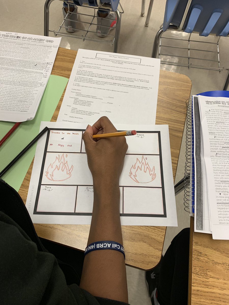 VeronicaDBarne3's tweet photo. Dr. Kenly’s American Literature students creating visual analyses of “theme”.  @APSMaysRaiders @DrWilkinsBEMHS @DrNWoodyMaysHS #OurStory #CultureofWe https://t.co/fmPWRcerJv