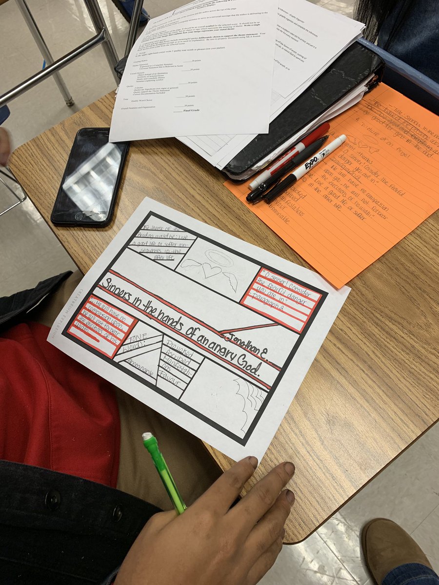 VeronicaDBarne3's tweet photo. Dr. Kenly’s American Literature students creating visual analyses of “theme”.  @APSMaysRaiders @DrWilkinsBEMHS @DrNWoodyMaysHS #OurStory #CultureofWe https://t.co/fmPWRcerJv