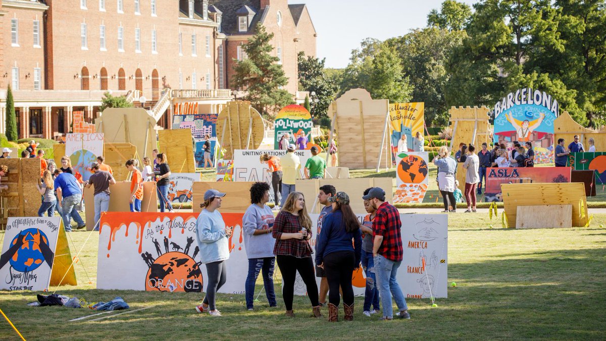 okstate's tweet photo. Homecoming traditions still going strong.  🍊 🤠 https://t.co/ViubLmeQaw