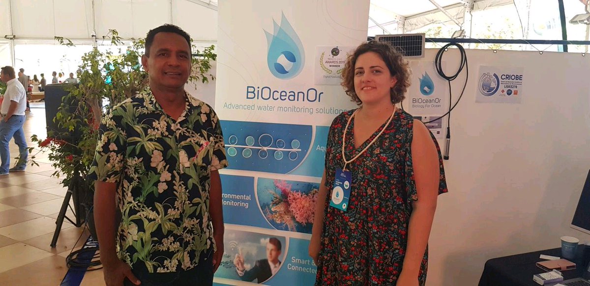 bioceanor's tweet image. TEARII ALPHA, Ministre de l&apos;économie verte et du domaine en charge des mines et de la recherche, en visite sur le stand de @Bioceanor ! 

#DFT2019 #TECH4ISLANDS #SmartPolynesia #SmartIslands