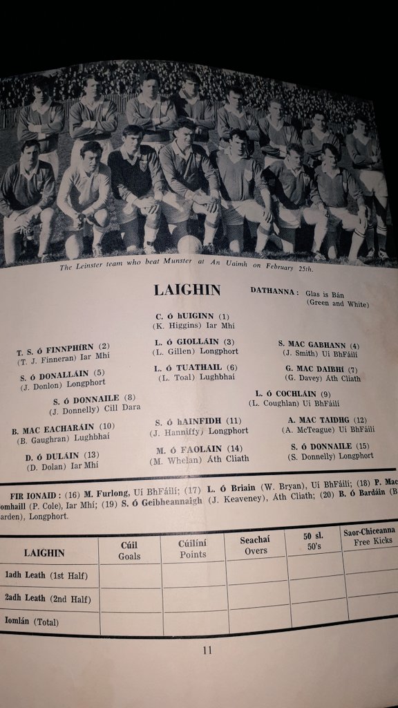 whelain's tweet photo. Railway cup official match day programme 17th March 1968.
Some great names of both codes in a now sadly defunct competition.
@gaaleinster @UlsterGAA @MunsterGAA 
@gaanostalgia https://t.co/1rz0B1Mq1e