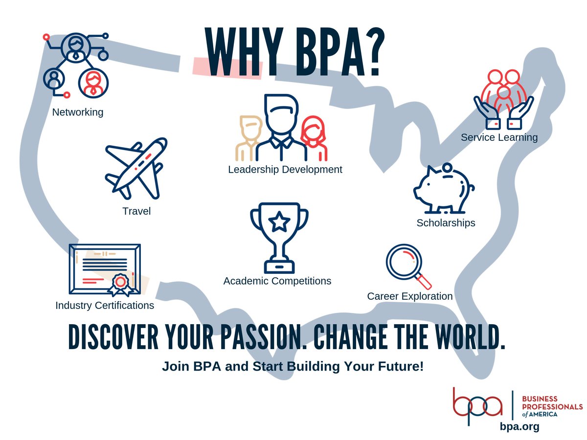 BPAconnect's tweet photo. We’re excited to share the first in a series of new recruitment posters being developed under the organization’s new brand. Varying sizes are available for download/print on the https://t.co/aFRfYaOIP1 website in the Educators section! #bpaallday #CapitalizeYourFuture #WhyBPA https://t.co/2curzTRleI