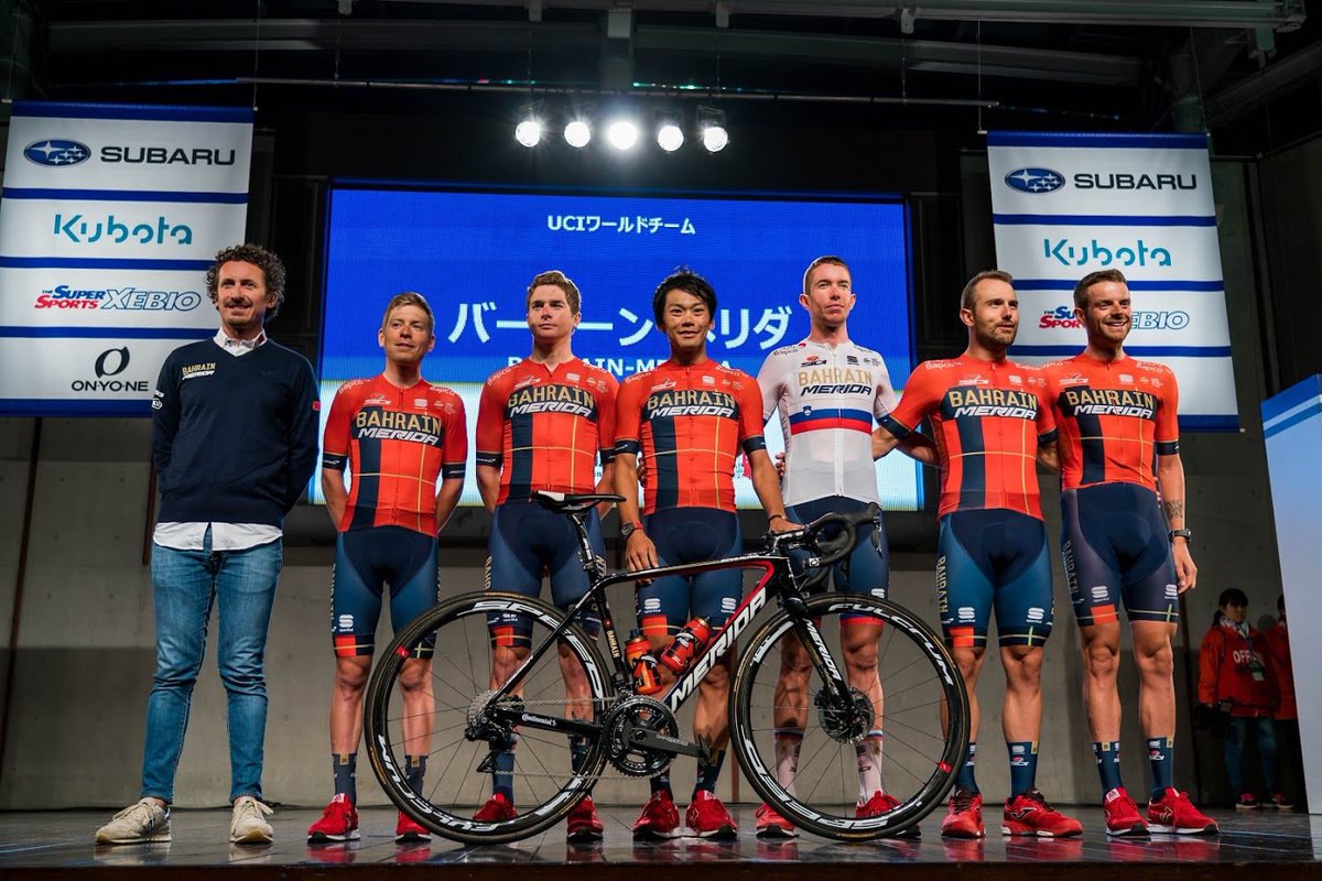 It's time for team presentation at <a href="/Japancup_ofc/">UTSUNOMIYA JAPANCUP Official</a> 

Pernsteiner | <a href="/pibernik/">luka pibernik</a> | <a href="/YukiyaArashiro/">Yukiya Arashiro</a> | <a href="/DomenNovak/">domen lojz novak</a> | <a href="/sonnycolbrelli/">Sonny Colbrelli</a> | <a href="/CarusoDamiano/">Damiano Caruso</a> 

SD <a href="/francopelli/">franco pellizotti</a> 

🙌🏻 #RideAsOne 🇯🇵 #JapanCup 

📸 <a href="/iimiwa/">MIWA ARASHIRO</a>