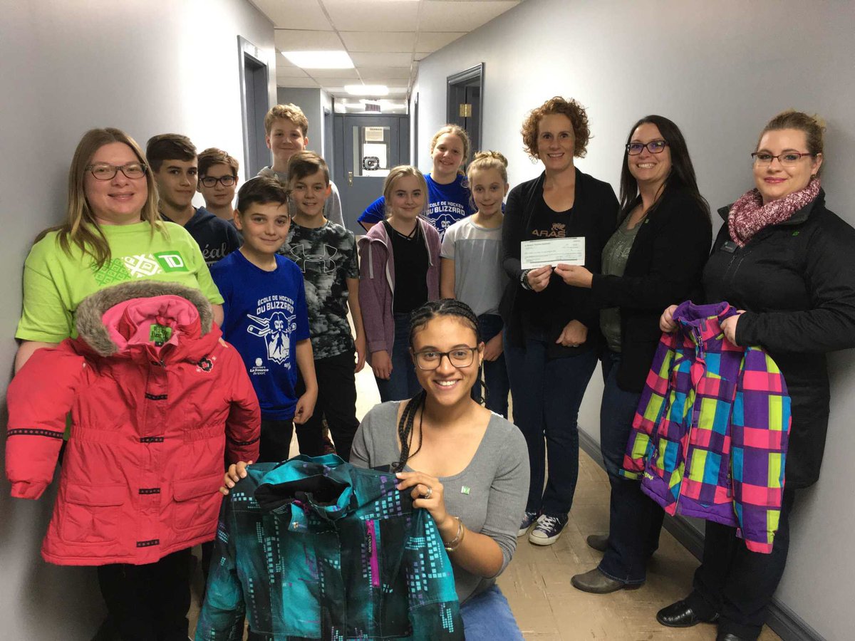 TD Edmundston is happy to support the foundation « Gardons les enfants de la région au chaud »!  Because of this organization, a lot of underpriviledged kids will stay warm this winter!  TD thanks you for everything that you do for our kids! <a href="/Sean1965/">Sean</a> <a href="/StephTennant26/">Steph Tennant</a> <a href="/JennAuld/">Jenn Auld</a>