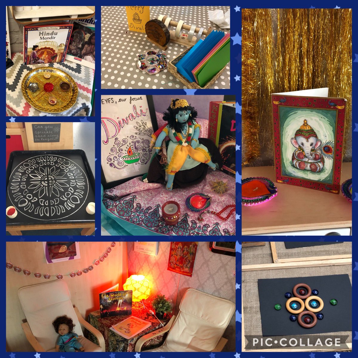 MrsAEYFS's tweet photo. My favourite theme of the Autumn Term. A few enhancements, ready for next week. Cultural role play is a personal favourite. 💙 #EYwow #eytalking #eytwittertagteam #earlyyears #eyfsteacher #coreprovision #edutwitter https://t.co/esSweRRn8C
