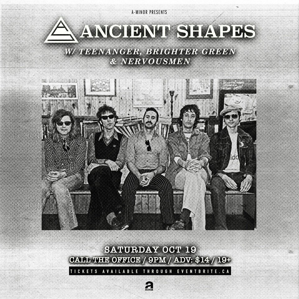 Call The Office (@calltheoffice) on Twitter photo TOMORROW: Don't miss Ancient Shapes w/ <a href="/teenangerTO/">๐๐๐๐๐ผ๐๐๐๐</a>, Brighter Green, and Nervousmen at Call The Office - Doors at 9pm! Tickets available here: bit.ly/2KnboVj and at Grooves Records! TOMORROW: Don't miss Ancient Shapes w/ <a href="/teenangerTO/">๐๐๐๐๐ผ๐๐๐๐</a>, Brighter Green, and Nervousmen at Call The Office - Doors at 9pm! Tickets available here: bit.ly/2KnboVj and at Grooves Records!