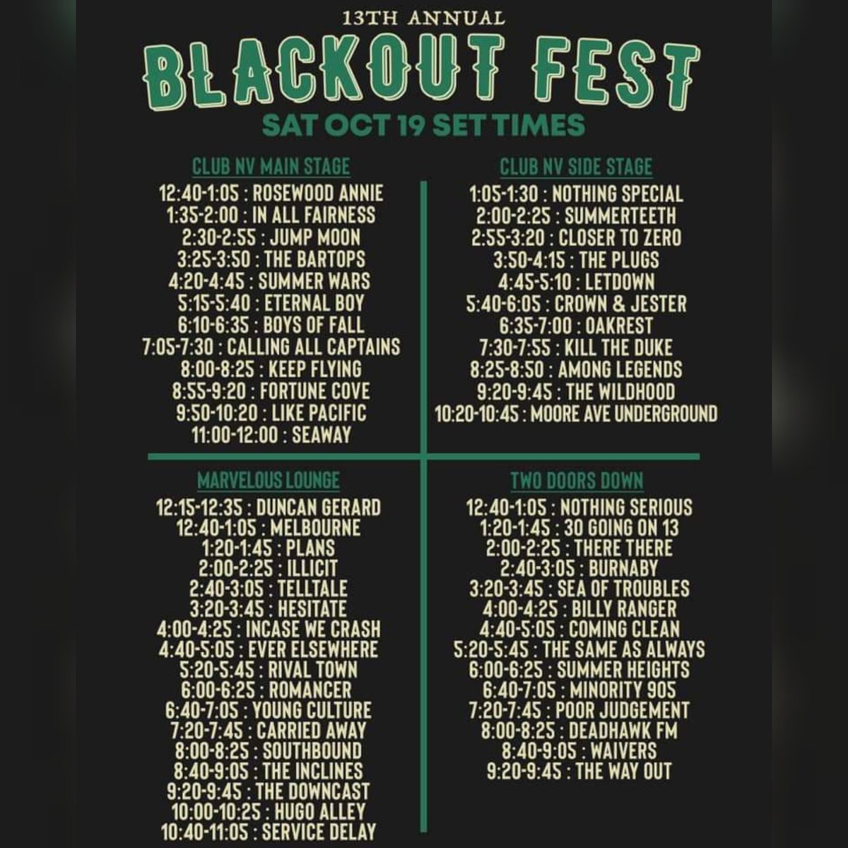 Tomorrow 😍😍😍
<a href="/IncaseWeCrash/">Incase We Crash</a> at 4
<a href="/CarriedAwayON/">Carried Away</a> at 7:20

Let's do it fam!!!