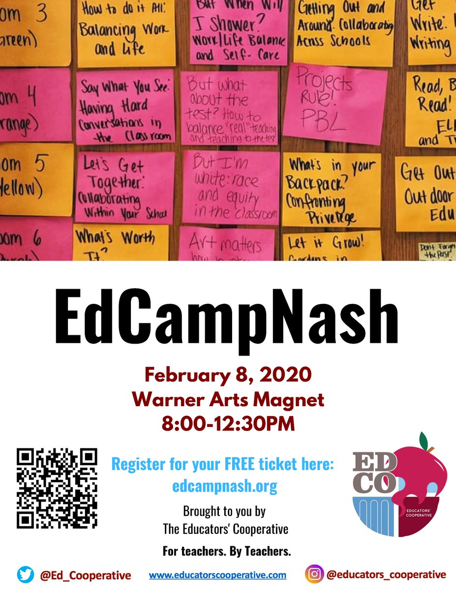 EducatorsCooperative (@ed_cooperative) on Twitter photo Nashville's EdCamp is back! Saturday, Feb 8, 2020 at <a href="/WarnerArtsMag/">Warner Arts Magnet</a> - Free! #forteachersbyteachers - connect with educators from all over the city! Nearly 100 already registered! <a href="/EdCampBoro/">EdCampBoro</a> <a href="/EdcampUSA/">Edcamp Community by Digital Promise</a> <a href="/edcampGigCity/">edcampGigCity</a> <a href="/MetroSchools/">Metro Schools</a> <a href="/teachtennessee/">Tennessee Teachers</a> <a href="/SAISnews/">SAIS</a> edcampnash.org Nashville's EdCamp is back! Saturday, Feb 8, 2020 at <a href="/WarnerArtsMag/">Warner Arts Magnet</a> - Free! #forteachersbyteachers - connect with educators from all over the city! Nearly 100 already registered! <a href="/EdCampBoro/">EdCampBoro</a> <a href="/EdcampUSA/">Edcamp Community by Digital Promise</a> <a href="/edcampGigCity/">edcampGigCity</a> <a href="/MetroSchools/">Metro Schools</a> <a href="/teachtennessee/">Tennessee Teachers</a> <a href="/SAISnews/">SAIS</a> edcampnash.org
