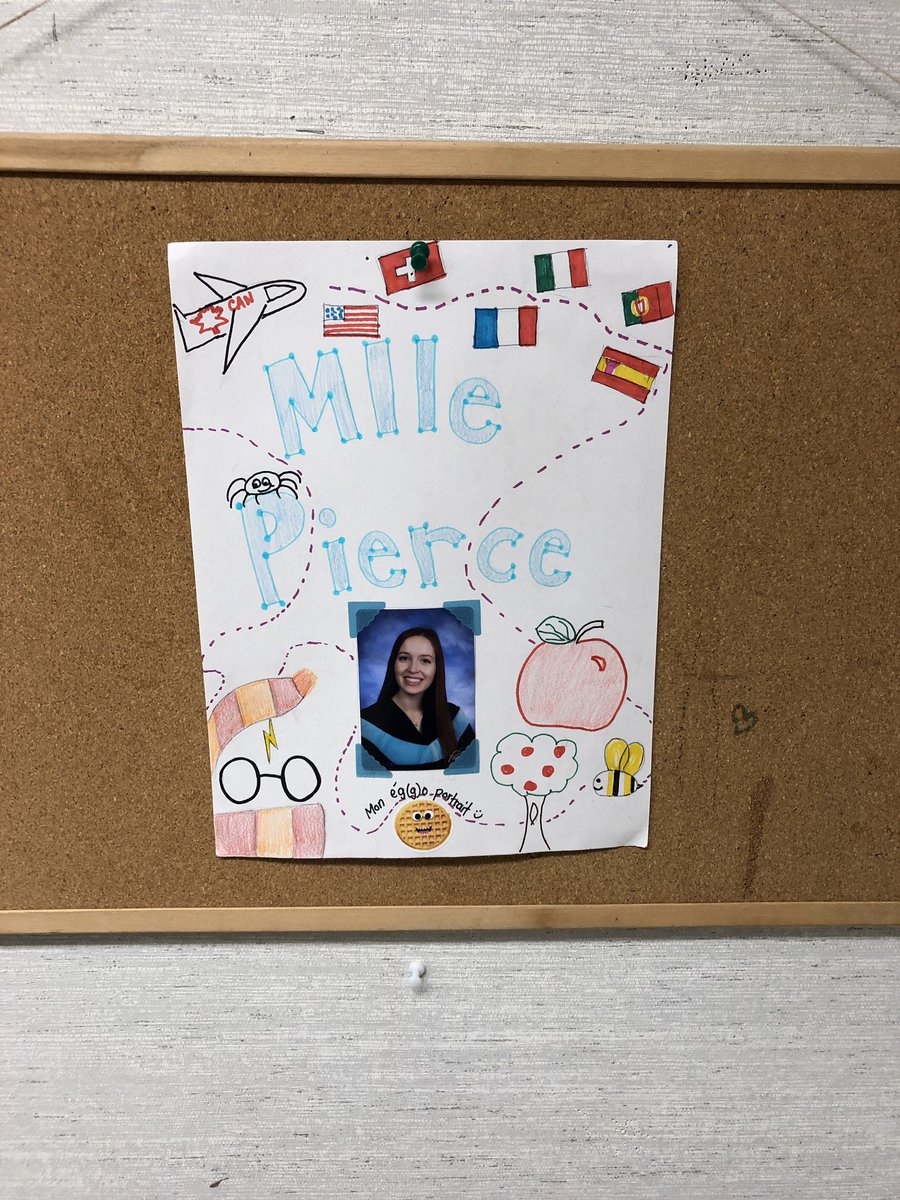 Taking time to get to know my students by creating « les égoportaits». Next week we begin our unit La nourriture! 🍎🥞🌮🍦🍽🍕