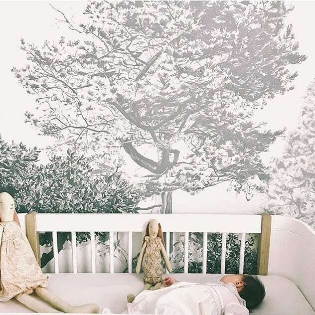 The magic of the woods🌲 Couldn't think of a better way to float away into dreamland. Another enchanting shot of our Hua Trees Mural by a lovely customer. Thank you @hallie.haas for sharing!⁠
.⁠
.⁠
.⁠
#dreamy #themagicinnature #inspiredbynature #wallpaperdecor #homedecori…