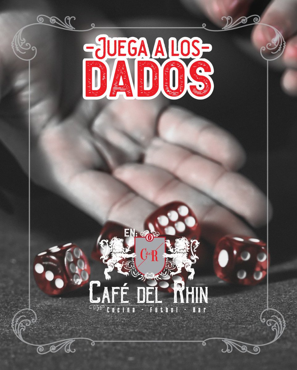 Hoy a partir de las 5:00 P.m. en <a href="/CafeDelRhin/">Cafe del Rhin</a> juega a los dados con nuestros meseros y disfruta de un espectacular affter office🍹🍸🍷,te esperamos.