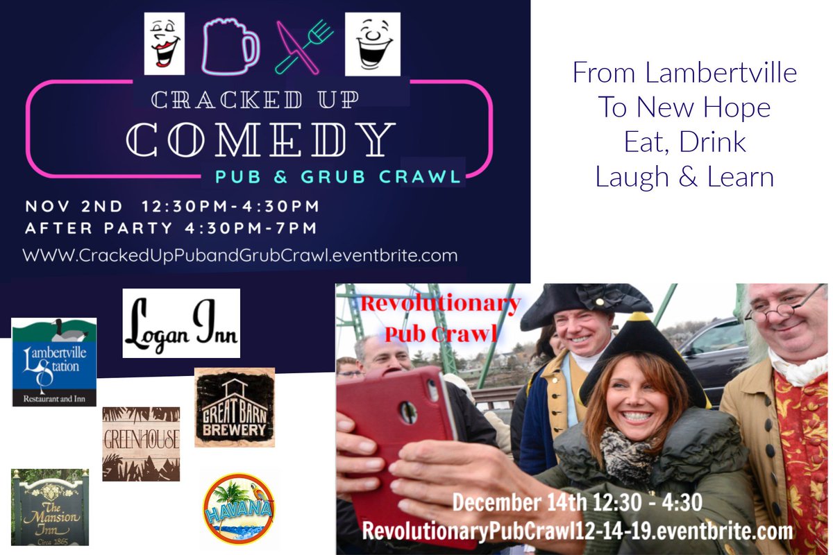 m_mountaintop's tweet photo. A great way to experience Lambertville &amp; New Hope... eating, drinking, laughing &amp; learning the whole way! 

 Nov 2nd https://t.co/Vh1RFFjMoO

December 14th https://t.co/S3etdBCATo https://t.co/Fkf3IMVL2g