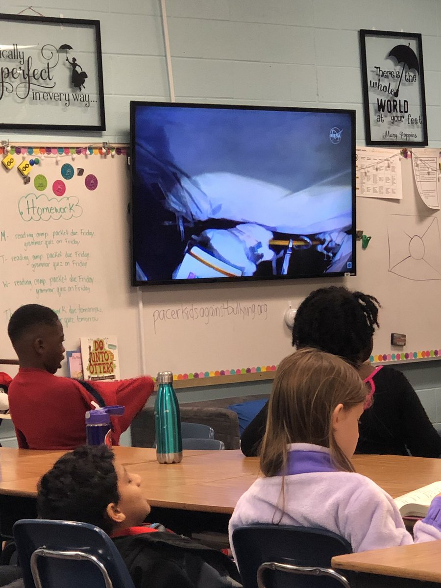 ClassQuigley's tweet photo. Watching the first ever #AllWomenSpacewalk https://t.co/uCQ6uiepF6